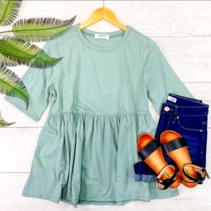 Babydoll Tunic in Light Green XL
